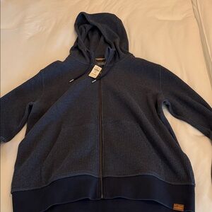 LL Bean Blue Hooded Zip-Up Hoodie